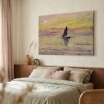 Πινακας σε καμβά MONET - THE SAILING BOAT EVENING EFFECT