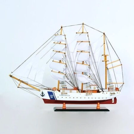 Καράβακι Ξύλινο διακοσμητικό λευκο 80x16x64cm - Ξύλινα Καραβάκια