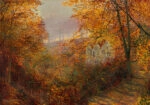 Πινακας σε καμβά JOHN ATKINSON - A HOUSE IN A CLEARING