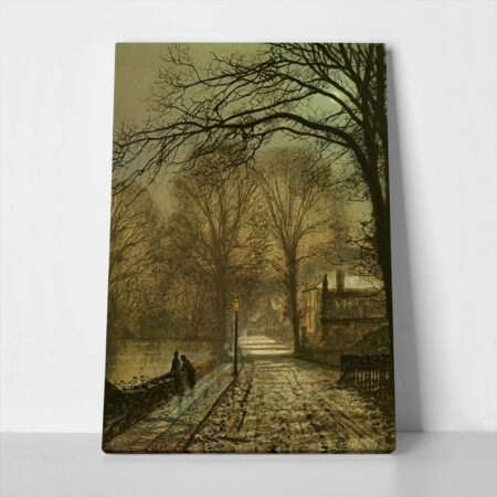 Πινακας σε καμβά JOHN ATKINSON - A MOONLIT COUNTRY ROAD - John Atkinson