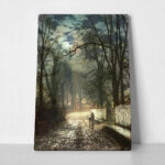 Πινακας σε καμβά JOHN ATKINSON - A MOONLIT LANE