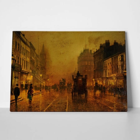 Πινακας σε καμβά JOHN ATKINSON - A STREET AT NIGHT
