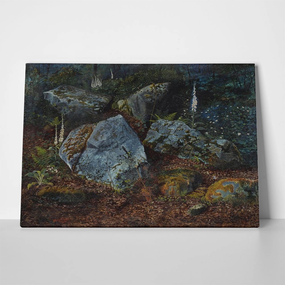 Πινακας σε καμβά JOHN ATKINSON - BOULDERS IN STORFORTH WOOD