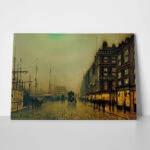 Πινακας σε καμβά JOHN ATKINSON - LIVERPOOL QUAY BY MOONLIGHT