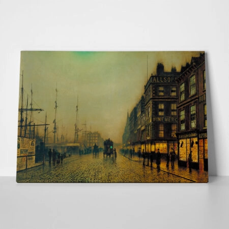 Πινακας σε καμβά JOHN ATKINSON - LIVERPOOL QUAY BY MOONLIGHT