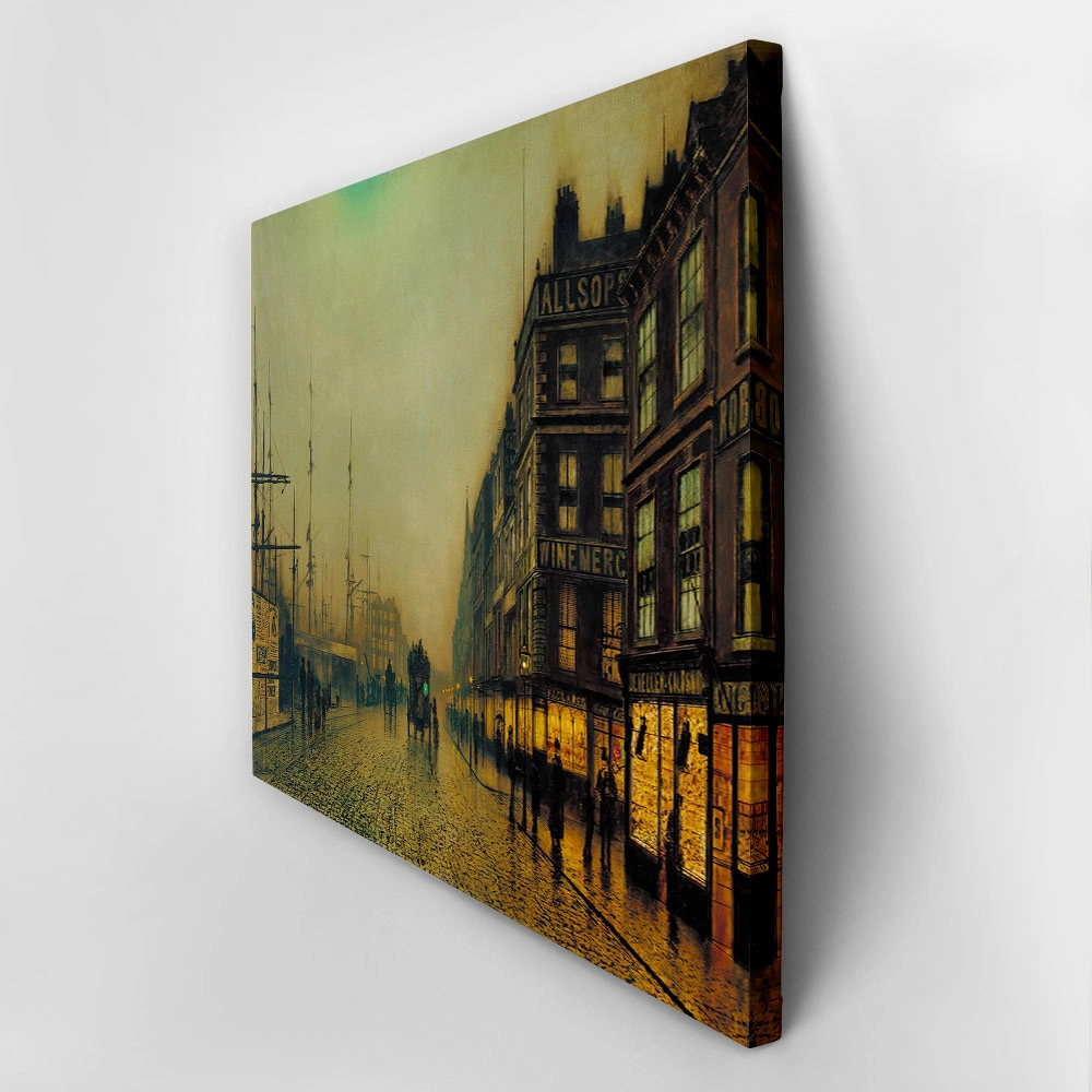 Πινακας σε καμβά JOHN ATKINSON - LIVERPOOL QUAY BY MOONLIGHT