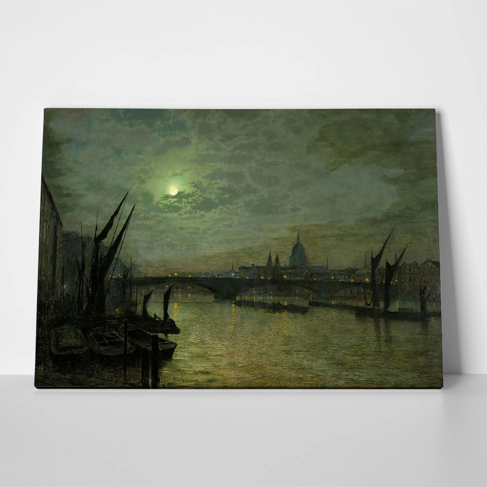 Πινακας σε καμβά JOHN ATKINSON - THE THAMES BY MOONLIGHT