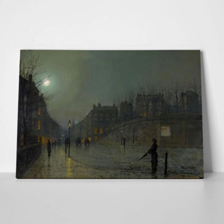 Πινακας σε καμβά JOHN ATKINSON - VIEW OF HEATH STREET BY NIGHT - John Atkinson
