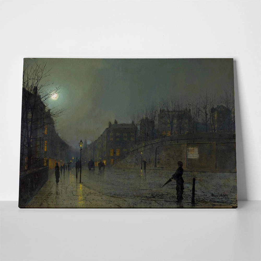 Πινακας σε καμβά JOHN ATKINSON - VIEW OF HEATH STREET BY NIGHT