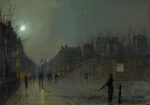 Πινακας σε καμβά JOHN ATKINSON - VIEW OF HEATH STREET BY NIGHT