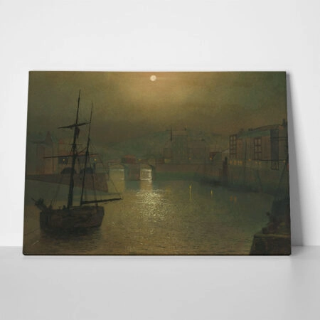 Πινακας σε καμβά JOHN ATKINSON - WHITBY HARBOUR - John Atkinson