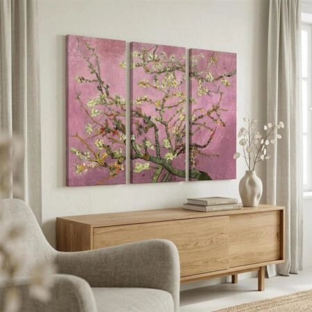Τρίπτυχος Πινακας VAN GOGH ALMOND BLOSSOM PINK - Vincent Van Gogh Sticky 2