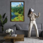 Πινακας σε καμβά VIDEO GAME BLOCKS SCENERY 2