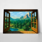 Πινακας σε καμβά VIDEO GAME BLOCKS SCENERY