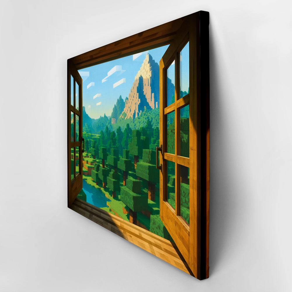 Πινακας σε καμβά VIDEO GAME BLOCKS SCENERY