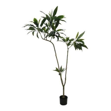 THIN IRON ΤΕΧΝΗΤΟ ΦΥΤΟ ΣΕ ΓΛΑΣΤΡΑ 180cm PVC ΠΡΑΣΙΝΟ ΜΑΥΡΟ ΤΣΙΜΕΝΤΟ - 
