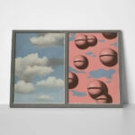 Πινακας σε καμβά MAGRITTE - PINK BELLES TATTERED SKIES
