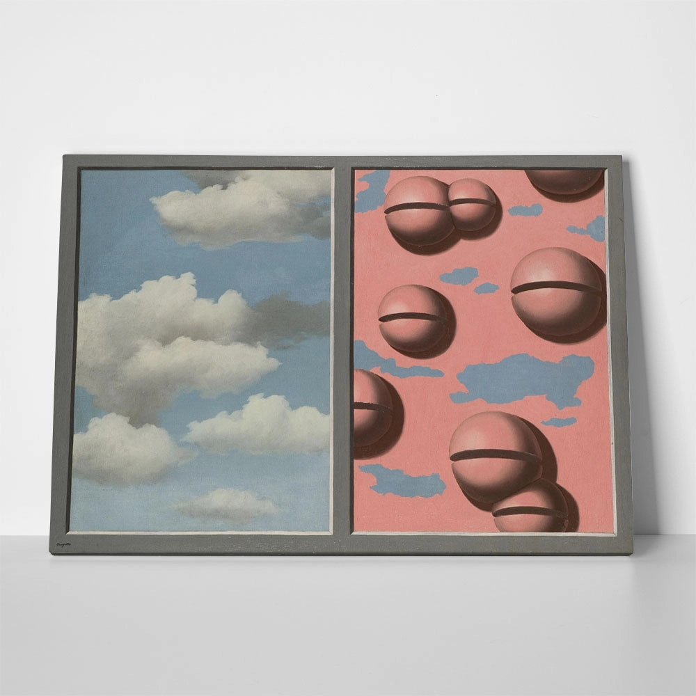 Πινακας σε καμβά MAGRITTE - PINK BELLES TATTERED SKIES