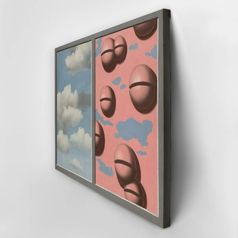 Πινακας σε καμβά MAGRITTE - PINK BELLES TATTERED SKIES