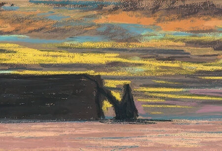 Πίνακας Πανοραμικός σε καμβά MONET - SUNSET AT ETRETAT - Monet Claude Sticky 5