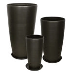 STONE POLYRESIN ΚΑΣΠΩ ΜΕ ΠΙΑΤΟ ΣΕΤ/6 ΓΚΡΙ ΟΨΙΔΙΑΝΟY - L:Φ40x75.5, M:Φ32x58, S:Φ23x42cm