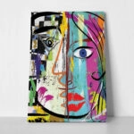 Πινακας σε καμβά ABSTRACT ART FACE PICASSO STYLE