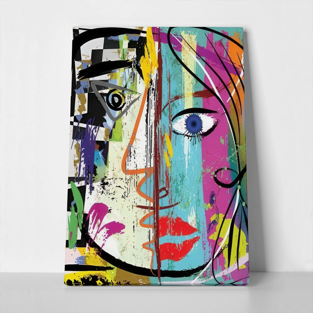 Πινακας σε καμβά ABSTRACT ART FACE PICASSO STYLE