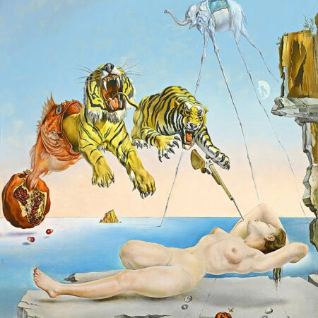 Πινακας σε καμβά DALI - DREAM CAUSE BY THE FIGHT OF A BEE - Salvador Dali Sticky 5