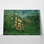 Πινακας σε καμβά HENRI ROUSSEAU - BATTLING TIGER AND BUFFALO