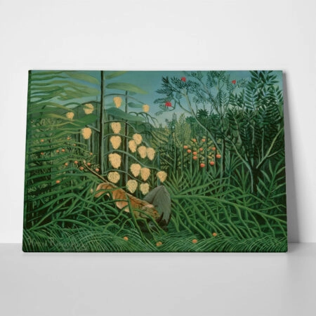 Πινακας σε καμβά HENRI ROUSSEAU - BATTLING TIGER AND BUFFALO