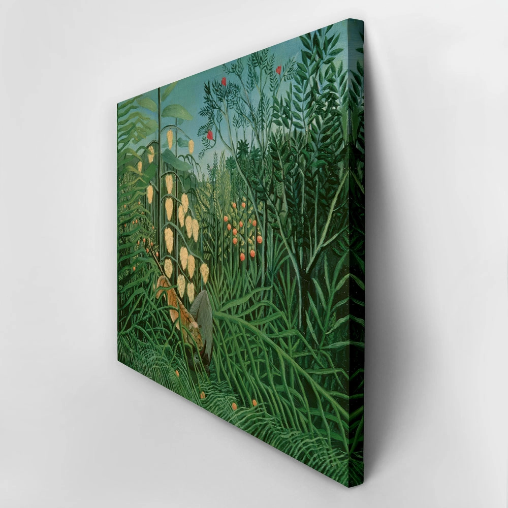 Πινακας σε καμβά HENRI ROUSSEAU - BATTLING TIGER AND BUFFALO