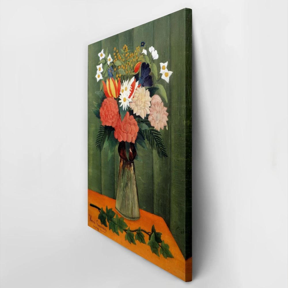 Πινακας σε καμβά HENRI ROUSSEAU - BOUQUET OF FLOWERS WITH AN IVY BRANCH 1909