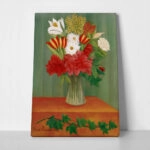 Πινακας σε καμβά HENRI ROUSSEAU - BOUQUET OF FLOWERS WITH AN IVY BRANCH