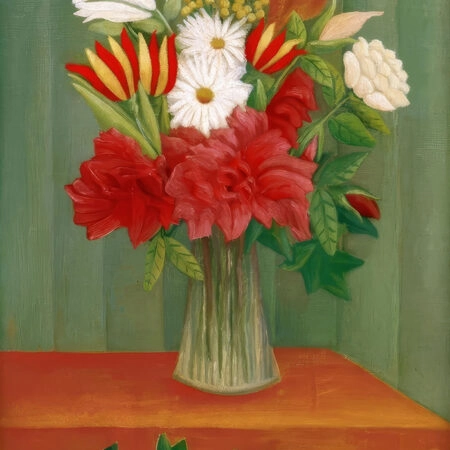 Πινακας σε καμβά HENRI ROUSSEAU - BOUQUET OF FLOWERS WITH AN IVY BRANCH - Henri Rousseau Sticky 5