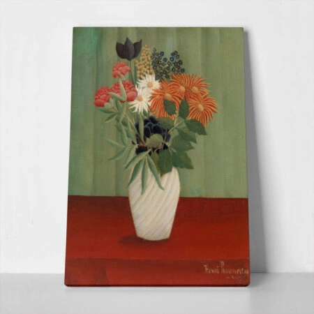 Πινακας σε καμβά HENRI ROUSSEAU - BOUQUET OF FLOWERS WITH CHINA ASTERS AND TOKYOS