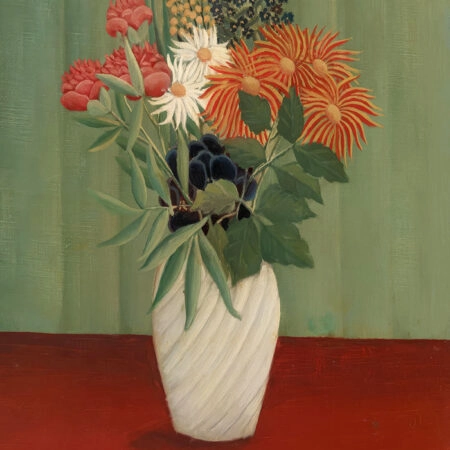 Πινακας σε καμβά HENRI ROUSSEAU - BOUQUET OF FLOWERS WITH CHINA ASTERS AND TOKYOS - Henri Rousseau Sticky 5