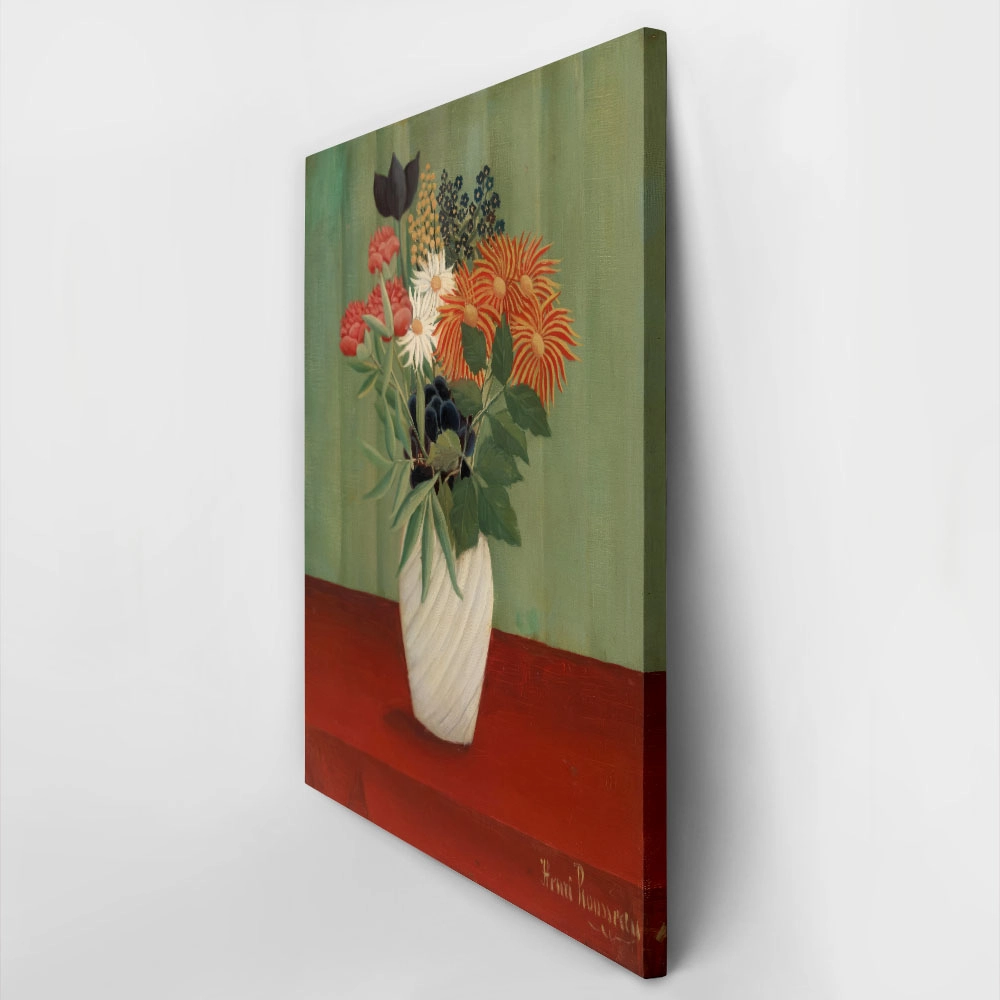 Πινακας σε καμβά HENRI ROUSSEAU - BOUQUET OF FLOWERS WITH CHINA ASTERS AND TOKYOS