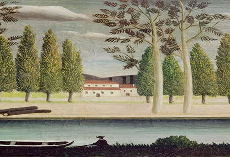 Πίνακας Πανοραμικός σε καμβά HENRI ROUSSEAU - BY THE RIVER - Henri Rousseau Sticky 5
