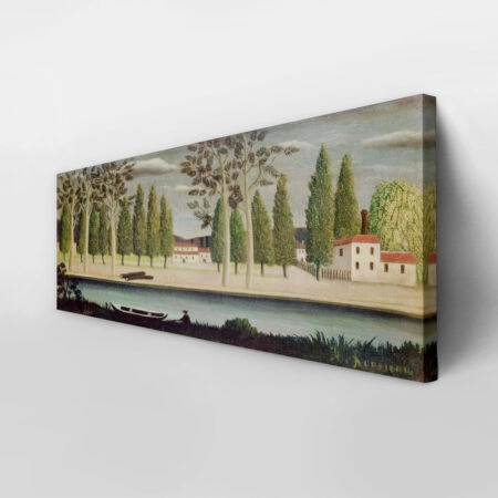 Πίνακας Πανοραμικός σε καμβά HENRI ROUSSEAU - BY THE RIVER - Henri Rousseau Sticky 2
