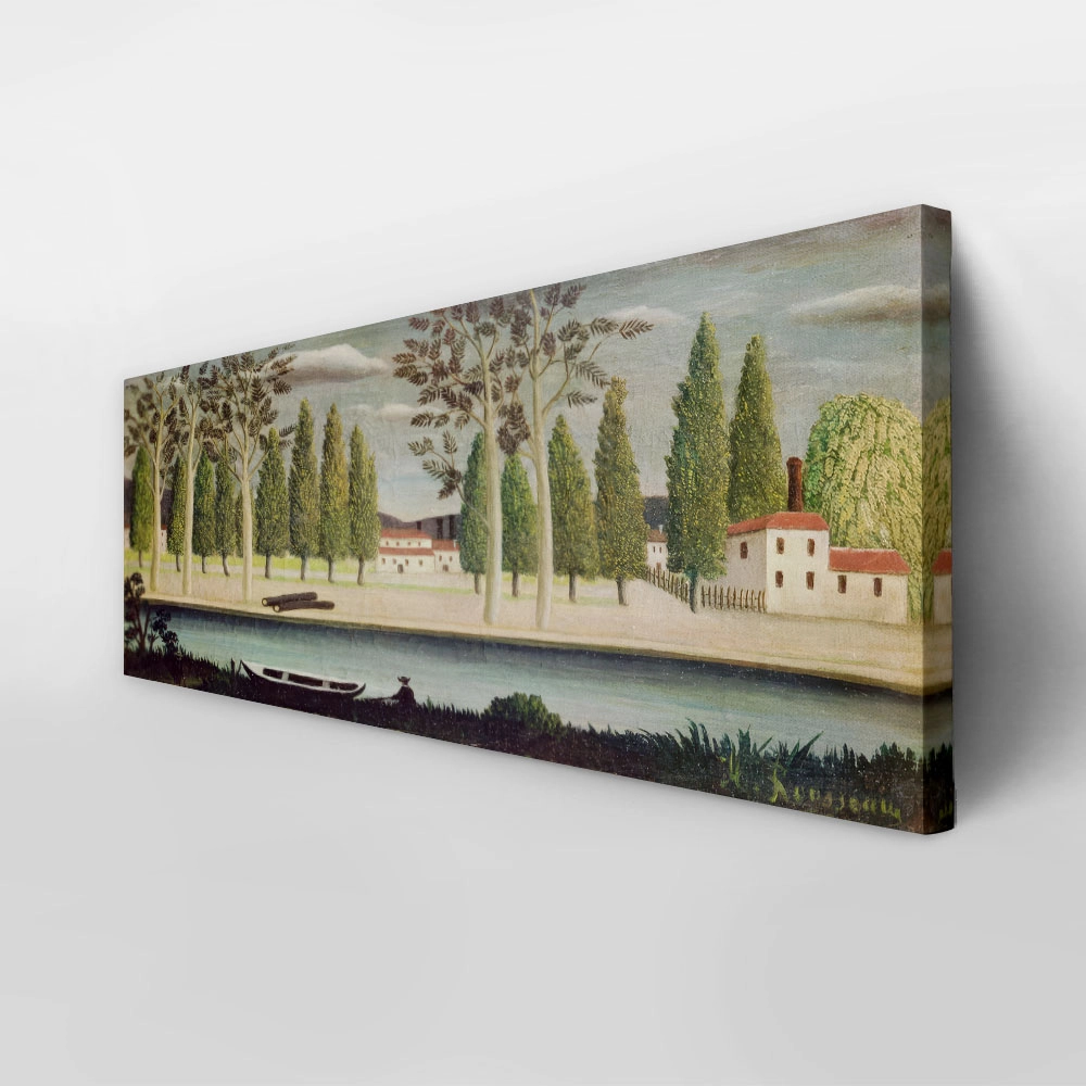 Πίνακας Πανοραμικός σε καμβά HENRI ROUSSEAU - BY THE RIVER