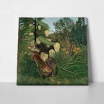 Πίνακας σε καμβά HENRI ROUSSEAU - FIGHT BETWEEN A TIGER AND A BUFFALO