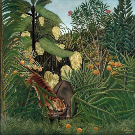 Πίνακας σε καμβά HENRI ROUSSEAU - FIGHT BETWEEN A TIGER AND A BUFFALO - Henri Rousseau Sticky 5