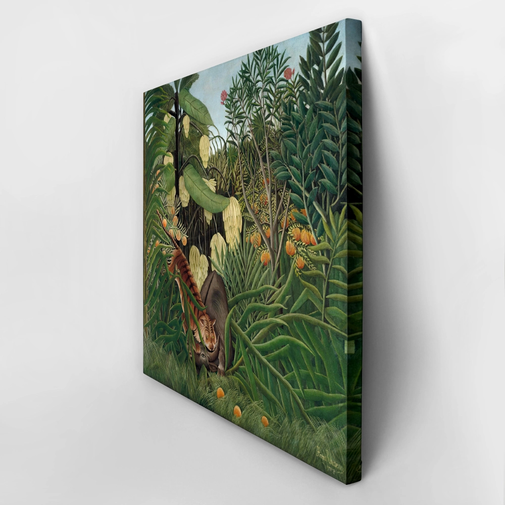 Πίνακας σε καμβά HENRI ROUSSEAU - FIGHT BETWEEN A TIGER AND A BUFFALO