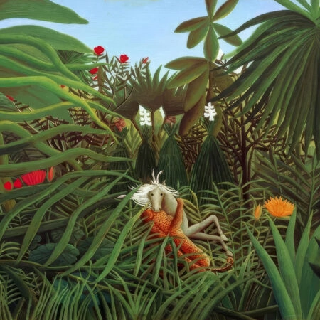 Πινακας σε καμβά HENRI ROUSSEAU - JAGUAR ATTACKING A HORSE - Henri Rousseau Sticky 5