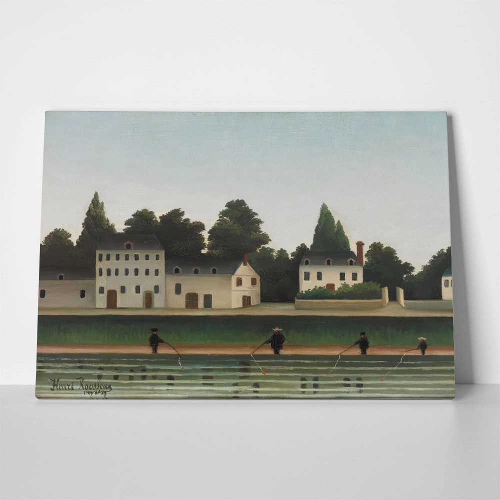 Πινακας σε καμβά HENRI ROUSSEAU - LANDSCAPE AND FOUR FISHERMEN