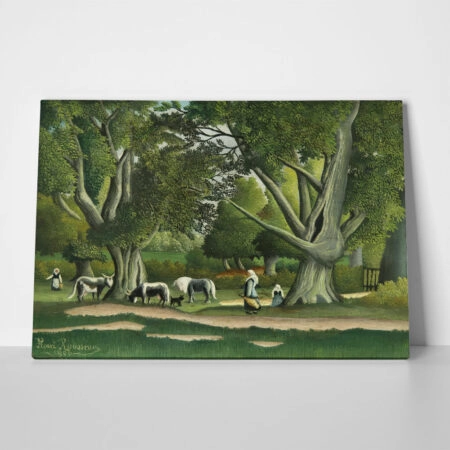 Πινακας σε καμβά HENRI ROUSSEAU - LANDSCAPE WITH MILKMAIDS