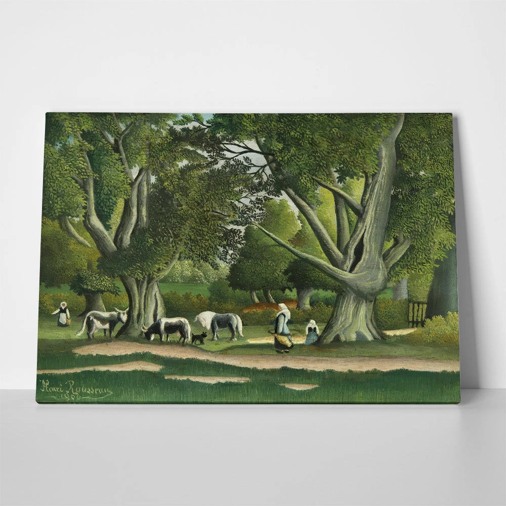 Πινακας σε καμβά HENRI ROUSSEAU - LANDSCAPE WITH MILKMAIDS