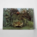 Πινακας σε καμβά HENRI ROUSSEAU - THE HUNGRY LION THROWS ITSELF ON THE ANTELOPE