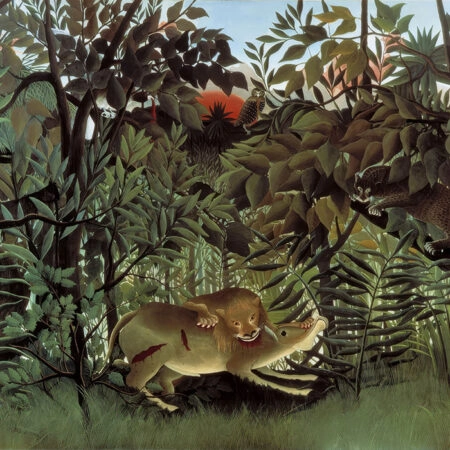 Πινακας σε καμβά HENRI ROUSSEAU - THE HUNGRY LION THROWS ITSELF ON THE ANTELOPE - Henri Rousseau Sticky 5