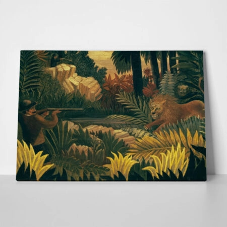 Πινακας σε καμβά HENRI ROUSSEAU - THE LION HUNT - Henri Rousseau